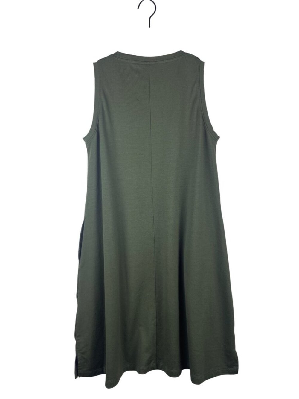 Woolx Clara Olive Green Sleeveless Merino Wool Blend Dress Size M - Picture 4 of 9